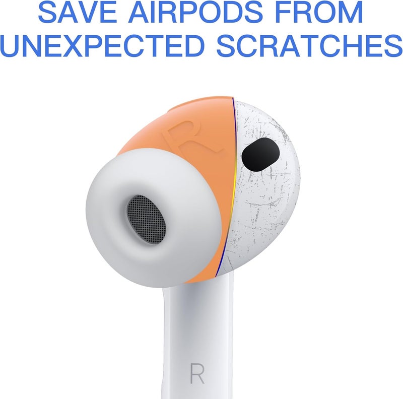 DamonLight [Fit in Case] 3 Pairs Cover for AirPods Pro 3 Anti Scratches Add Grip Sport Ear Tips [US Patent Registered] Compatible with AirPods Pro 3rd Generation 2025 (Orange) - Image 3